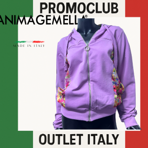 Суичър Anima Gemella,лилав ,95% памук ,5% еластан, размер  L, Италия